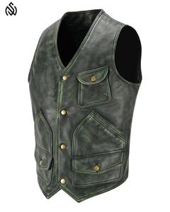 Nuevo Chaleco de cuero de invierno ajustado para hombre, chaqueta informal cálida Reversible transpirable, ropa exterior de moda transpirable - Product Image 2