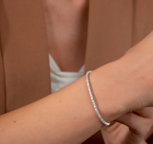 Bracelet de tennis en diamant rond en or massif 10 carats Bracelet de mariage en diamant de laboratoire de bijoux de mariage en diamant - Product Image 4