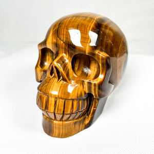 Hoge Kwaliteit Kristal Grote Schedel Ambacht Hand Gesneden Gele Tijgeroog Schedel Menselijk Hoofd Schedel Voor Genezing - Product Image 1