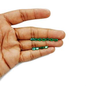 Émeraudes Naturelles Zambiennes Calibrées Ovales 3x5mm & 6x4mm, Pierres Précieuses Détachées Taillées en Coussin, Poire, Diamant Fantaisie, Couleur Vert Diamant - Product Image 2