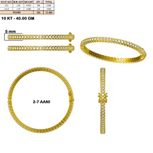 Aniva กำไลข้อมือเพชรแบบเปิดได้ตัดในห้องปฏิบัติการแบบกลม10K สร้อยข้อมือทองคำสีเหลืองเข้มประดับงานแต่งงานที่ไม่เหมือนใคร IGI - Product Image 4