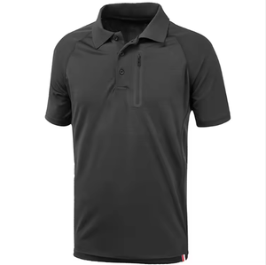2025 polos que absorben la humedad para hombre, camiseta de manga corta con botones, camiseta Polo de trabajo de negocios sólida informal de ajuste clásico - Product Image 3
