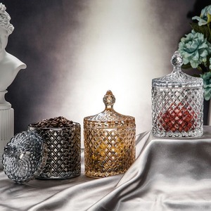 Hot Bán Sang Trọng Thủy Tinh Trong Suốt Lưu Trữ Hộp Kim Cương Mô Hình Thẳng Thủy Tinh Kẹo/Jar Với Gia Vị Container Nắp Cho Thực Phẩm Sử Dụng - Product Image 5