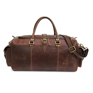 Bolsa de Viaje Grande de Cuero Genuino Vintage de Lujo para Hombre y Mujer, Resistente al Agua, Diseño Plegable, Color Marrón - Product Image 5