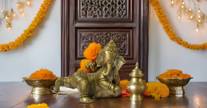 Lord BAL Ganesha บนรูปปั้นเทวรูปสำหรับบ้านที่ประสบความสำเร็จและโชคดีของขวัญดิวาลีสำหรับรถยนต์วัดแผงหน้าปัดสำนักงานงานแต่งงาน Diwali วันเกิด - Product Image 2