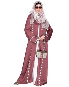 Chaqueta moderna informal estilo Abaya con exquisito trabajo de espejo estilo Dubái abierto Abaya Material de lino estilo pavo - Product Image 3