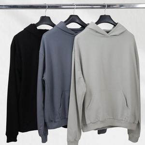 Vente en gros de service OEM, sweats à capuche d'hiver pour hommes brodés, design unique, polaire légère 100% coton, couleur unie, décontracté - Product Image 1