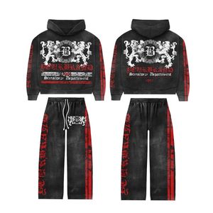 Conjunto de chándal personalizado de moda de alta calidad con bolsillo lateral con capucha y cremallera y efecto de desvanecimiento del Sol de piedra Serigrafía de alta calidad - Product Image 5