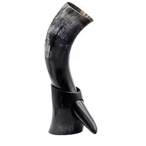 Corne de buffle naturelle de Viking avec support pour bière, vin, corne de viking par crescent crafts - Product Image 6
