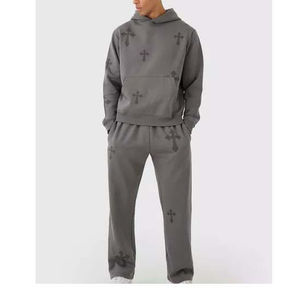 Custom Acid <b>Wash</b> Tracksuit for Men Jogging Sweat Suit Hoodie and Sweatpants Plus Size Winter Adult Custom Print Track Suit - Product Image 3