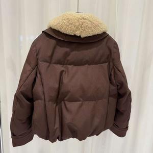 <b>Women's</b> <b>Brown</b> Customized Color Winter Puffer <b>Jacket</b> Plus Size Hooded Nylon Shell Waterproof Breathable Outdoor Friendly Quilted - Product Image 3