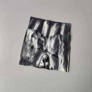 Pantalones cortos de Fitness sólidos, cintura elástica, pantalones deportivos teñidos con lazo de melocotón, Ajuste rápido del Abdomen, mallas de belleza para la cadera, cintura alta - Product Image 5