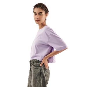 Camiseta informal de algodón Spandex con cuello redondo para mujer, gran oferta, Top corto de manga corta ajustado, diseño de logotipo de verano - Product Image 1