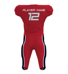 Vente en gros de qualité supérieure, nouvel uniforme de football américain personnalisé, couleur bleu orange, imprimé avec personnalisation OEM - Product Image 6