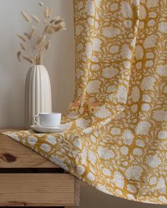 Cortinas al por mayor 100% algodón indio con estampado floral a mano para sala de estar y oficinas - Product Image 3
