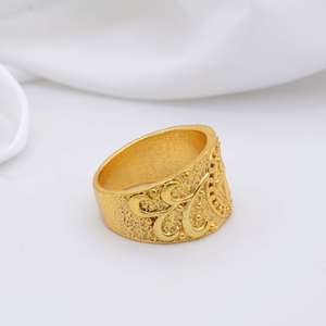 Boho Cross Brass Signet <b>Ring</b> 18k Gold Plated Religious Vintage Band Wholesale <b>Ring</b> <b>For</b> <b>Men</b> - Product Image 2