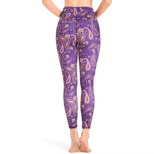Leggings de yoga fitness taille haute pour femmes, leggings imprimés sublimés avec logo à la taille, leggings pour femmes, nouveau style - Product Image 5