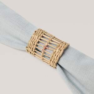 Ronds de serviette en rotin pour décoration de table rond de serviette ronds de serviette de noël mariage du Vietnam - Product Image 3