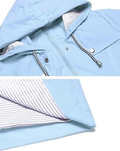 Gabardina larga impermeable con capucha para mujer, chaqueta de viaje cortavientos para todas las estaciones. - Product Image 6