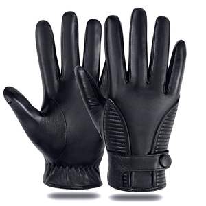 Gants en cuir véritable pour femmes Doublure douce et chaude Élégant et tendance pour l'hiver Compatible avec les écrans tactiles Décontracté quotidien Fête - Product Image 3