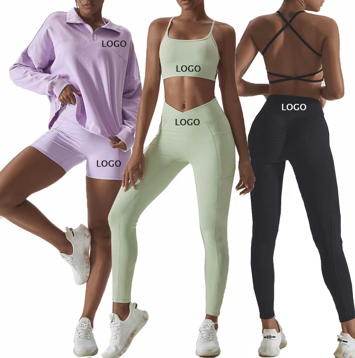 New Sexy Yoga Wear Plus Size Fitness & Yoga Wear 7 Piece Ropa Mujer Gimnasio Activewear Gym Women Sets for Women