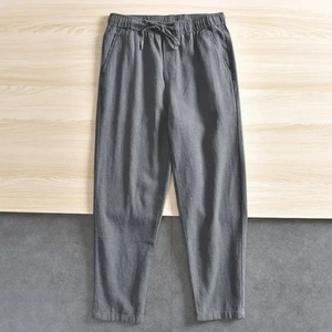 Men's Cotton <b>Linen</b> Casual Pants Baggy Streetwear Men Joggers Sports <b>Trousers</b> Solid Color Long Straight Trendy Pants for Men - Product Image 5