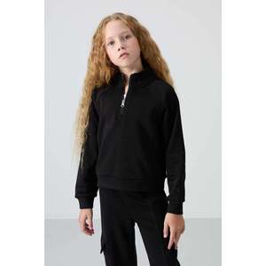 Ensemble de survêtement TommyLife pour filles de 7 à 15 ans, col montant, coupe standard, en mélange de coton confortable, vêtements de sport pour enfants - Product Image 4
