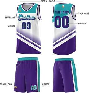 Conjunto de camiseta y pantalones cortos de baloncesto de alta calidad hecho a medida Impresión por sublimación transpirable - Product Image 2