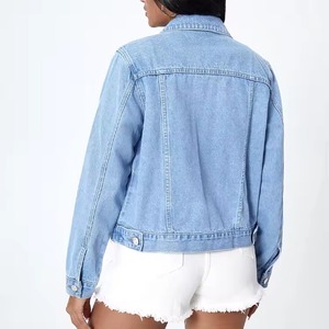Chaquetas de mezclilla informales con estilo para mujer hechas a medida, ajuste Vintage suelto con decoración de botones para otoño - Product Image 2