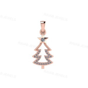 Customized 925 Sterling Silver <b>Christmas</b> Xmas Tree Pendant Handmade Jewelry Zircon Gold Fashion Pendants <b>Charms</b> Good Quality - Product Image 2