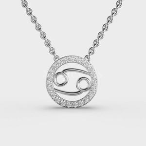 Collier en argent sterling 925 avec diamants du zodiaque du cancer et élégance astrologique de l'Inde - Product Image 6