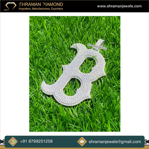 Joyería de lujo de alta calidad 24,77 TCW y 99,56 gramos joyería fina VVS1 DEF Color Iced Out B colgante de diamante de moissanita inicial - Product Image 5