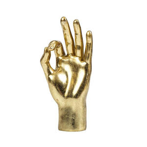 Escultura de aluminio de diseño Premium, escultura de mano humana de calidad elegante de Color dorado para decoración navideña - Product Image 1