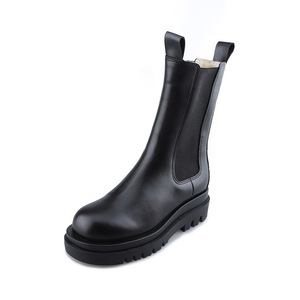 Stivale Chelsea Basso da <span class=keywords><strong>Donna</strong></span> 2024, Nuovo Modello Invernale ed Estivo, Impermeabile in Pelle, Interno Rialzato, Tacco Alto e Suola Spessa, di Tendenza <span class=keywords><strong>Casual</strong></span> e Morbido - Product Image 6