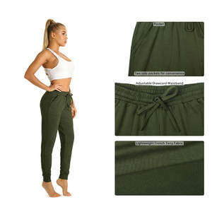 Pantalones Jogger Cargo Suaves de Cintura Media para Mujer, Tallas Grandes, Transpirables, de Lona de Poliéster/Algodón Sólido Premium con Bolsillos - Product Image 6