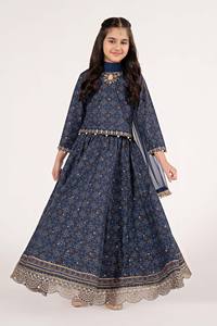 Classic Pakistani Kids Girls Formal Salwar Kameez Fancy Embroidered Lehenga Choli 100% Acrylic Wrinkle Free <b>Wedding</b> Eid Birthday - Product Image 2