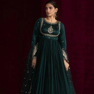 Yellow Anarkali - Green & Yellow Ethnic Party Wear Dress Yellow Anarkali - Green & Yellow Ethnic Party Wear Dress