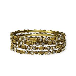 Premium <b>Gold</b> Plated Geometric Trendy Designer <b>Bangles</b> <b>Set</b> with Pearl Work for Weddings Festive Party & Anniversary Wear - Product Image 1