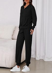 Conjunto Deportivo Casual de Invierno para Mujer, Lavado Ácido, Estampado, Corte Regular, Tacto Cálido, Secado Rápido, Transpirable - Product Image 3
