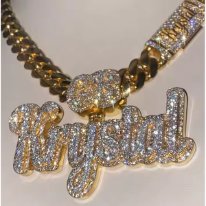 Pendentif lettre de nom de diamant Moissanite Pendentifs et breloques élégants et durables - Product Image 4