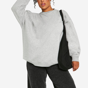 Women's Summer Casual Wear Oversized Hooded <b>Sweatshirt</b> Haither <b>Grey</b> Breathable and Anti-Pilling Loose Fit - Product Image 2