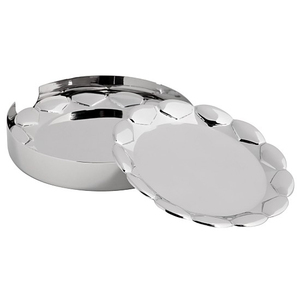 <b>Silver</b> Plated <b>Coaster</b> Set with Stand Set of 4 - Product Image 5