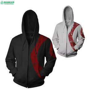 Sweat à capuche unisexe coupe classique 100% coton français avec fermeture éclair, décontracté, pour le fitness, doublé, avec logo sur le devant, grandes tailles, respirant, séchage rapide, hiver - Product Image 4