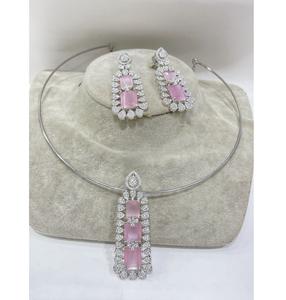 Ensemble de bijoux en pierre de luxe tour de cou et boucles d'oreilles en argent avec pierres précieuses rouges bijoux de fête pour femmes - Product Image 2