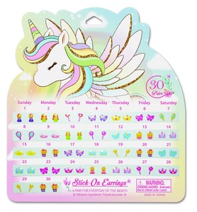 Pendientes Adhesivos Brillantes Coloridos, 30 Pares, Forma de Corazón y Estrella, Adhesivos Autoadhesivos para Niños, Hechos en Taiwán - Product Image 1