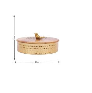 <b>Large</b> Capacity <b>Wooden</b> Roti <b>Box</b> with Metal Lid Sleek Design Suitable for Storing Roti Parathas or Tortillas at Home or Events - Product Image 5