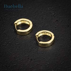 Venta caliente 925 Plata esterlina 18K Oro Esqueleto Llave griega Pendientes de Aro para hombres - Product Image 4