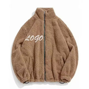 Veste à fermeture éclair Sherpa en polaire surdimensionnée pour hommes de haute qualité Logo personnalisé Style décontracté d'hiver Nouveau design chaud - Product Image 3