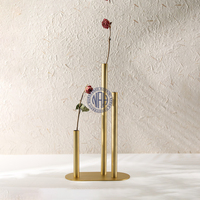 Vase à fleurs moderne à 3 tubes support de bourgeon transparent pour cadeau de pièce maîtresse de mariage approvisionnement en gros