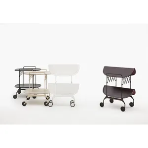 Chariot de service industriel en céramique pour boissons, de luxe, moderne, fait main, écologique, style Zen asiatique, pour bar à domicile, plaqué Zahid - Product Image 5